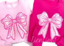Load image into Gallery viewer, Pink Sequins Valentines Bow Crewneck