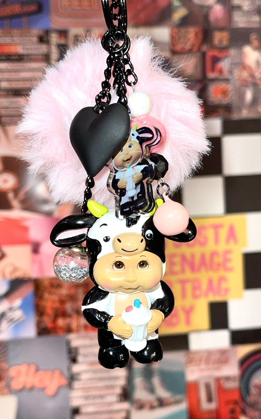 Cabbage Patch Cow Bag Keychain