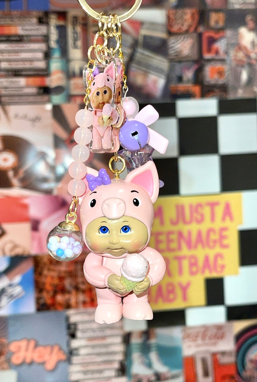 Cabbage Patch Pig Bag Keychain